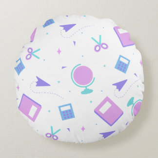 Terug naar School Round Pillow Rond Kussen