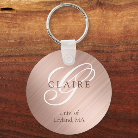 Terug naar school Roze Monogram Sleutelhanger (Achterkant)