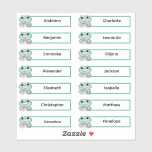 Terug naar school - Schattige Frogs Multiple Name  Sticker