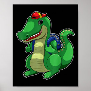Terug naar school Schattige krokodil Grappige krok Poster