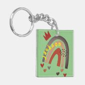 Terug naar school Schattigee Kinder Boho Cloud & R Sleutelhanger (Voorkant Links)