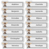 Terug naar school - Schattigee Moose Multiple Name Sticker (Voorkant)