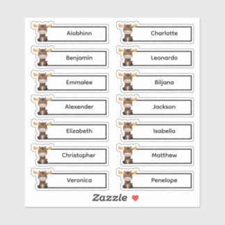 Terug naar school - Schattigee Moose Multiple Name Sticker