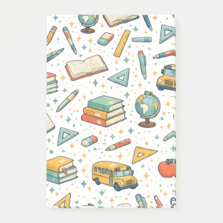 Terug naar school schoolbenodigdheden patroon noti post-it® notes