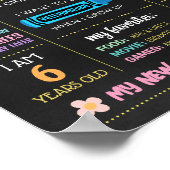 Terug naar school schoolbord eerste dag teken poster (Hoek)