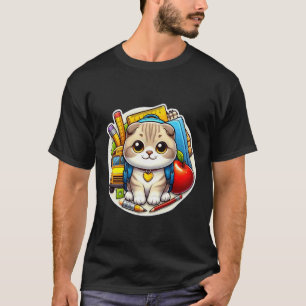 Terug Naar School Schotse Fold Kat Jongens Meisjes T-shirt