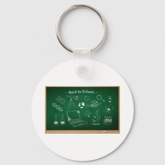 Terug naar School Science schoolbordonderwijs Sleutelhanger (Voorkant)