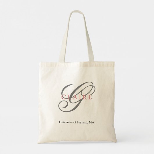Terug naar School Script School naam Tote Bag (Achterkant)