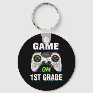 Terug naar school spel aan 1e klas grappige gamer  sleutelhanger