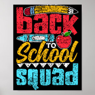 Terug naar school squad kinderen leraar leerling t poster