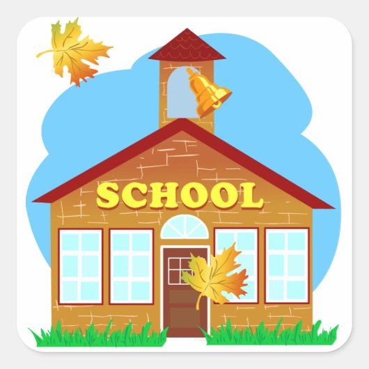 Terug naar School Square Sticker (Voorkant)