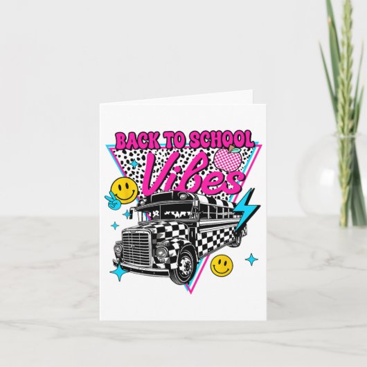 Terug Naar School Stemmingen Schoolbus Voorbereid  Kaart (Voorkant)