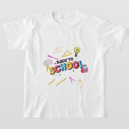 Terug naar School Supplies Shirt Kleurrijke Doodle