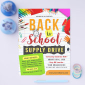 Terug naar School Supply Drive Fondsenwerving Flyer (Enkel)