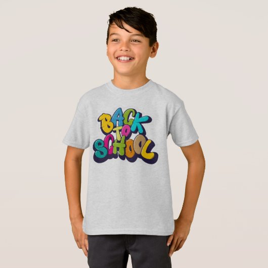Terug naar School T-shirt hallo | Derdegraads T-sh (Voorkant volledig)