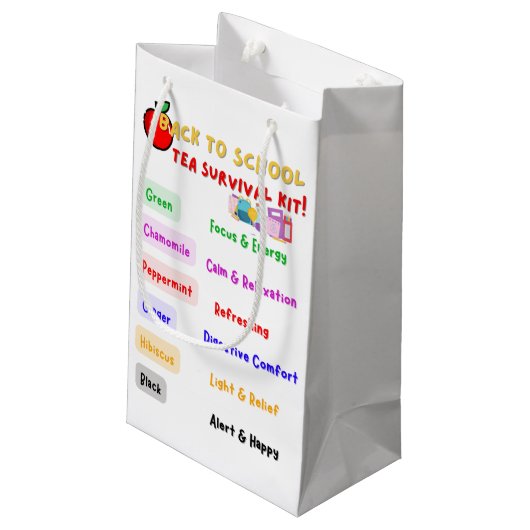 Terug naar School Tea Survival Kit Klein Cadeauzakje (Achterkant Gekanteld)