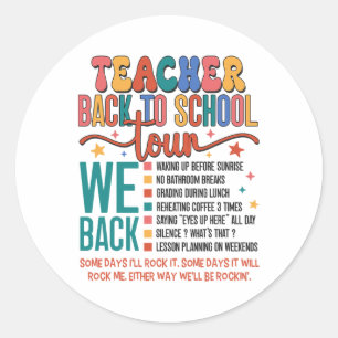 Terug naar school tour leraar Bruh we zijn terug 1 Ronde Sticker