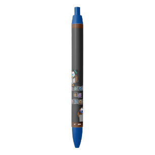 terug naar school uil blauwe inkt pen