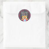 Terug naar School Uil Ronde Sticker (Tas)