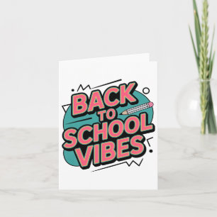Terug naar school Vibes Retro Pencil Eerste dag Ki Kaart
