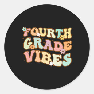 Terug naar school vierde klas studenten ronde sticker
