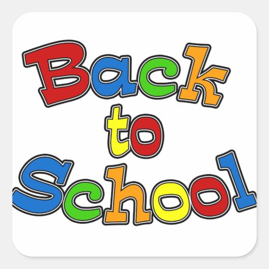 Terug naar School Vierkante Sticker (Voorkant)