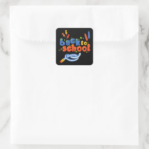 Terug naar school vierkante sticker