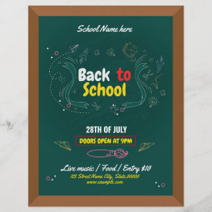 Terug naar school vlieger flyer