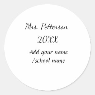 Terug naar school voeg de naam van de leerkracht j ronde sticker