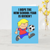 Terug naar School Voetballer Kaart (Gele Bloem)