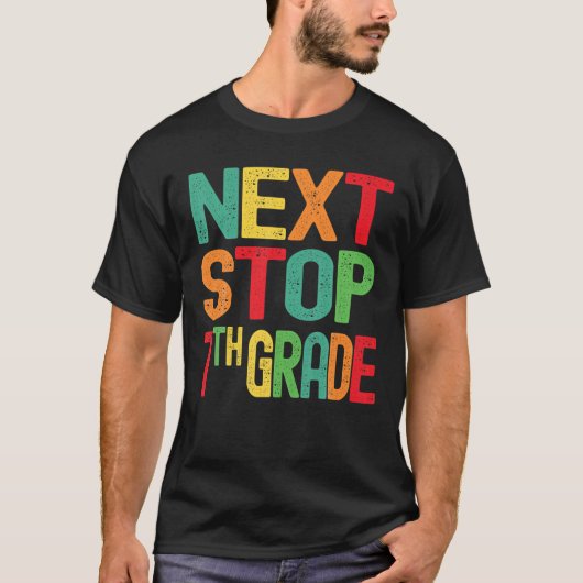 Terug naar school Volgende stop 7e graad Afstudere T-shirt (Voorkant)