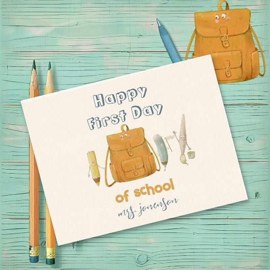 Terug naar School Vrienden Briefkaart