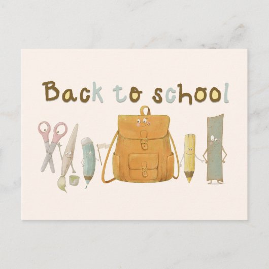 Terug naar School Vrienden Briefkaart (Voorkant)