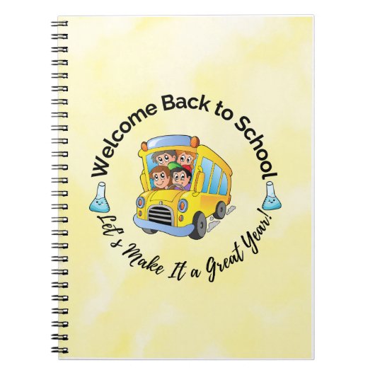 Terug naar school – Vrolijk Bus Notitieboek (Voorkant)