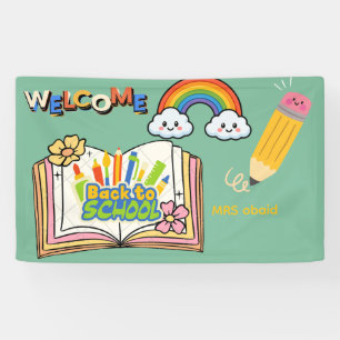 Terug naar school Welkom-banner voor leraren Kle Spandoek