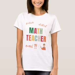 Terug naar School Wiskunde Docent kleurrijk T-shirt