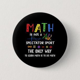 Terug naar school Wiskunde is geen sport voor toes Ronde Button 5,7 Cm