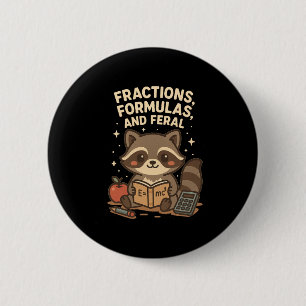 Terug naar school wiskunde leraar wasbeer breuken  ronde button 5,7 cm