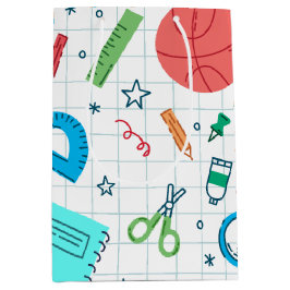 Terug naar school witte spullen medium cadeauzakje