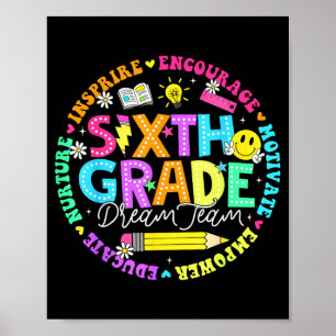 Terug naar school zesde klas droomteam leraar kind poster