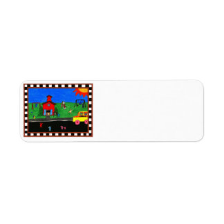 Terug naar schooladreslabel etiket