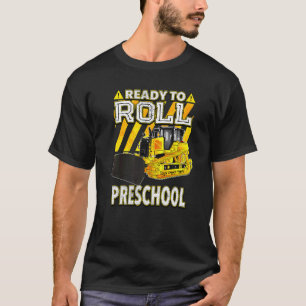 Terug naar schoolbulledozer klaar om voorschool te t-shirt