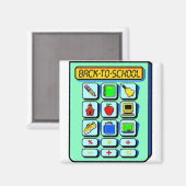 Terug naar schoolcalculator magneet (Voorkant / Achterkant)