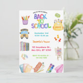 Terug naar schoolfeest kaart (Staand voorkant)