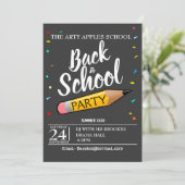 Terug naar schoolfeest Uitnodigen Kaart (Staand voorkant)