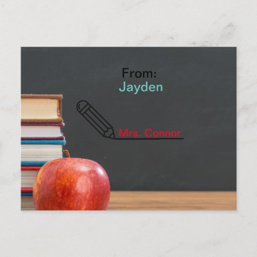 Terug naar schooljaar leraar waarderingskaart briefkaart (Voorkant)