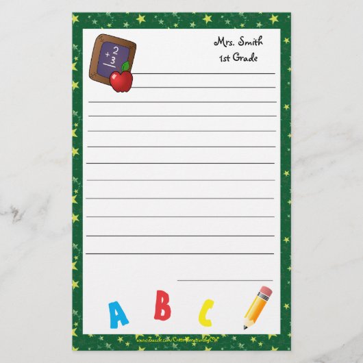 Terug naar Schoolkarton Stationery dk groen Briefpapier (Voorkant)