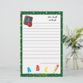 Terug naar Schoolkarton Stationery dk groen Briefpapier (Staand voorkant)