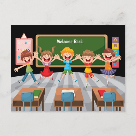 Terug naar Schoolkinderen Briefkaart (Voorkant)