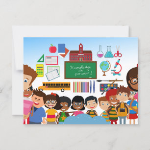 Terug naar schoolkinderen briefkaart